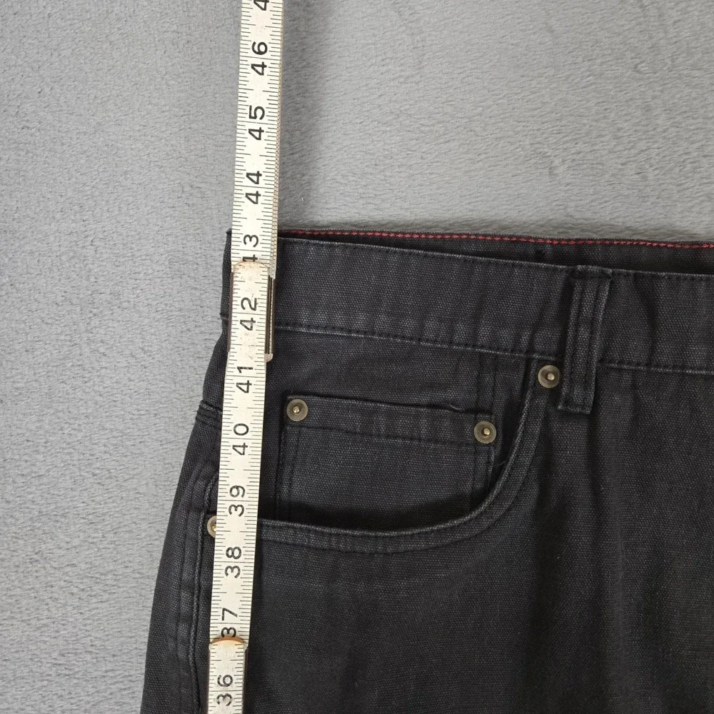 Eddie Bauer Jeans Mens 38x34 Black Canvas Stretch Classic Fit Straight‎ Workwear